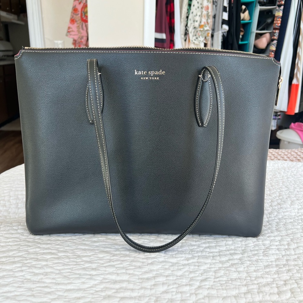 Kate Spade Black Leather Tote Bag